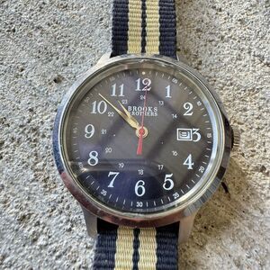 Vintage? Brooks Brothers "346" 5ATM Black Strap Wrist Watch - HLBN